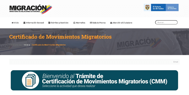 Trámite de certificación de movimientos migratorios